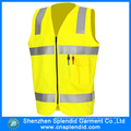 Custom High Visibility Reflective Zip Vest with Pen Pocket